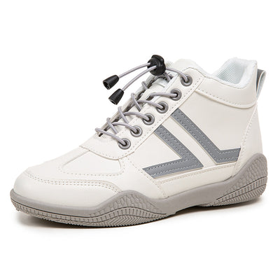 Mid top soft soled white shoes fashionable shoes anti slip and wear-resistant sports shoes for women